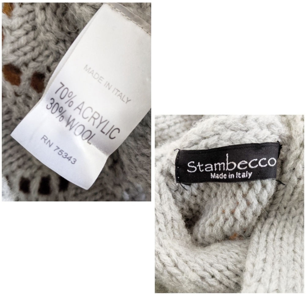 Stambecco Cowl Neck Poncho, Made in Italy - Picture 3 of 7